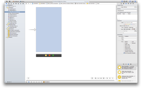 iOS 7/OS X 10.9의 Sprite Kit 빈 프로젝트의 StoryBoard 화면